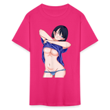 Manga Anime Waifu Japanese sexy Girl Ahegao Cosplay Hentai Ecchi T-Shirt - fuchsia