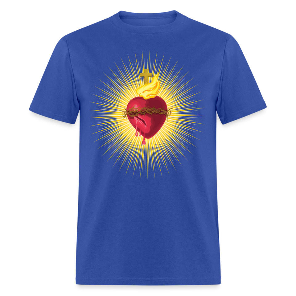 The Sacred Heart of Jesus Christ Shirt Religious Catholic T-shirt Size S-6XL - royal blue