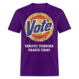 Anti-Trump Vote Shirt Removes Stubborn Orange Stains Funny Detergent T-Shirt - purple