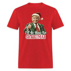 I'll be home for Christmas shirt Santa Trump Ugly Christmas T-shirt size S-6XL - red