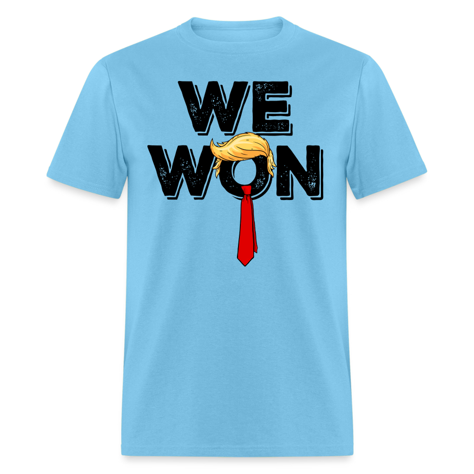 Trump Won Get Over It 2024 shirt Let that sink in T-Shirt size S-6XL - aquatic blue