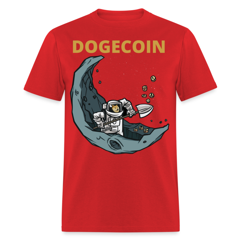 Dogecoin To the Moon Miner shirt Doge Mining HODL Crypto T-Shirt Size S-6XL - red