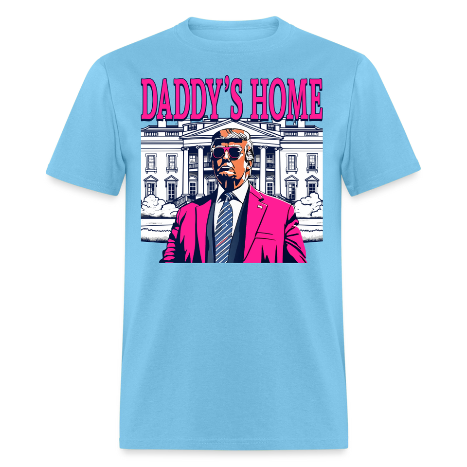 Funny Daddy's Home Trump Pink 2024 Take America Back 2024 T-Shirt - aquatic blue