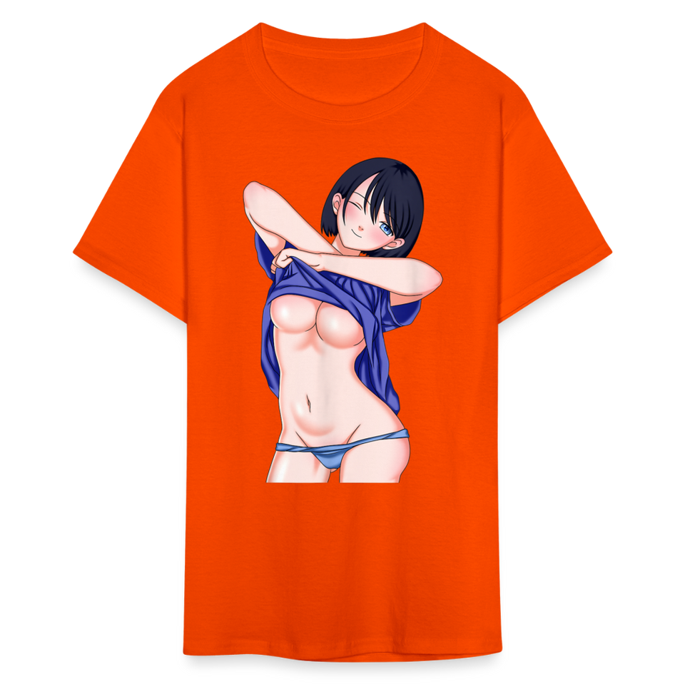 Manga Anime Waifu Japanese sexy Girl Ahegao Cosplay Hentai Ecchi T-Shirt - orange
