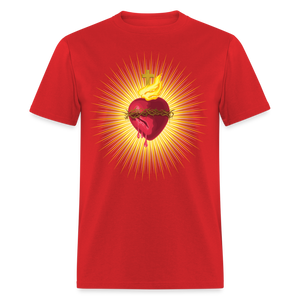 The Sacred Heart of Jesus Christ Shirt Religious Catholic T-shirt Size S-6XL - red