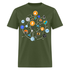 Bitcoin shirt BTC ETH LTC XMR Hodlers Decentralized Crypto Altcoin T-Shirt S-6XL - military green