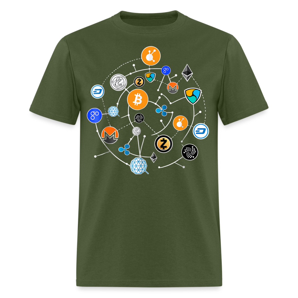 Bitcoin shirt BTC ETH LTC XMR Hodlers Decentralized Crypto Altcoin T-Shirt S-6XL - military green
