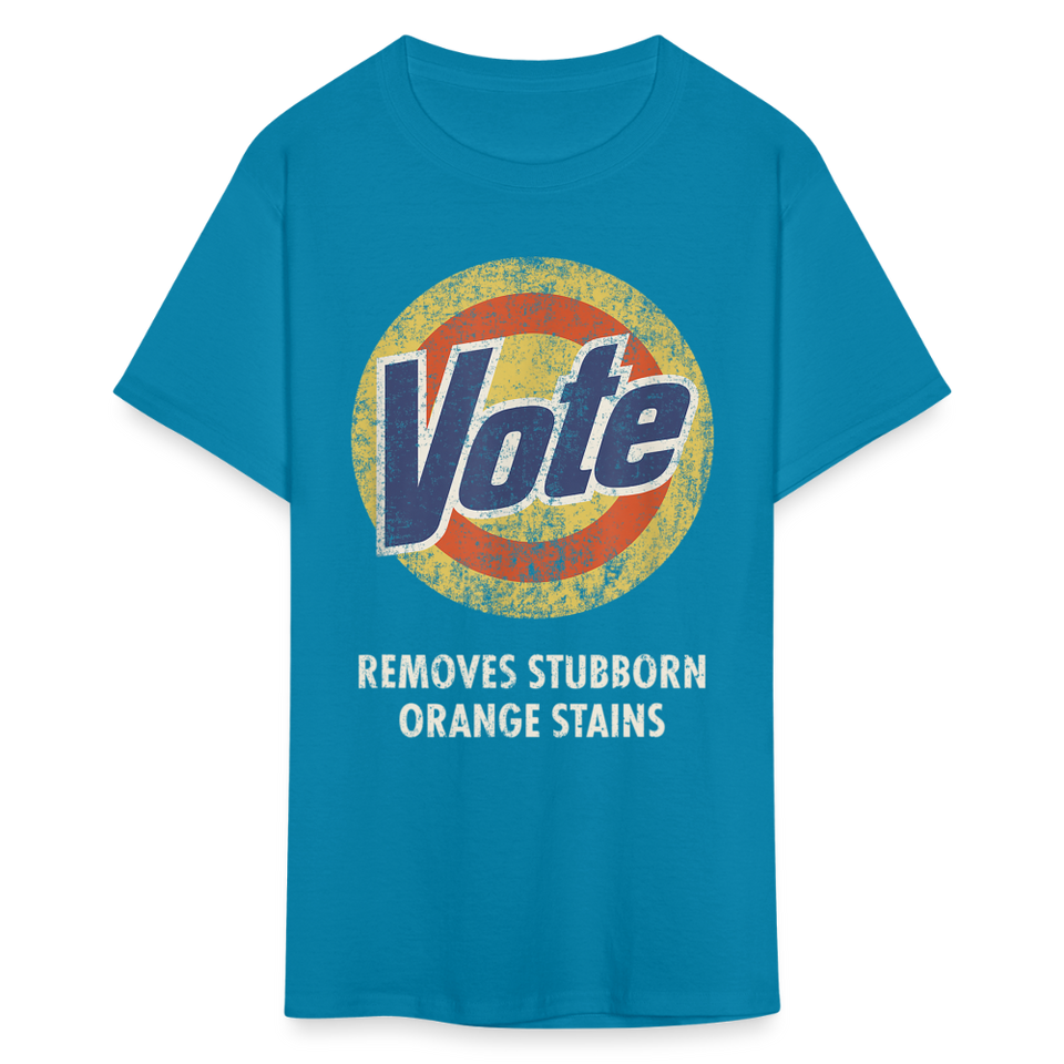 Anti-Trump Vote Shirt Removes Stubborn Orange Stains Funny Detergent T-Shirt - turquoise