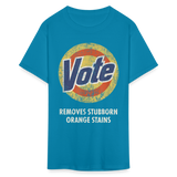 Anti-Trump Vote Shirt Removes Stubborn Orange Stains Funny Detergent T-Shirt - turquoise