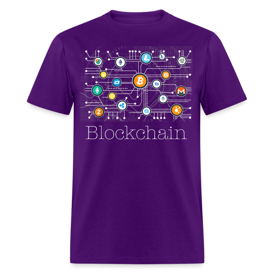 Bitcoin Blockchain shirt BTC ETH LTC XMR Altcoin Hodlers Crypto T-Shirt S-6XL - purple