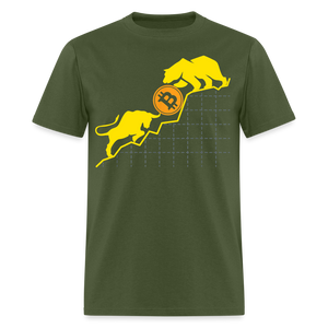 Bitcoin shirt BTC Hodlers Bull Run Fight Bear Market Crypto T-Shirt Size S-6XL - military green