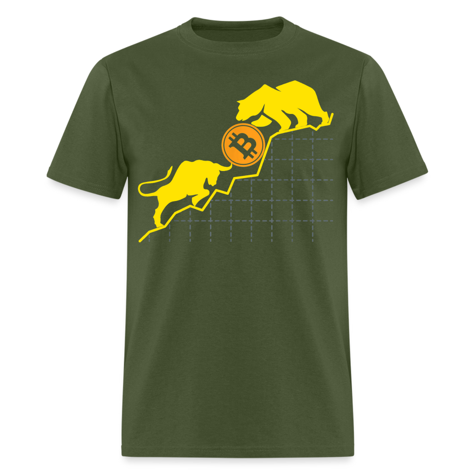Bitcoin shirt BTC Hodlers Bull Run Fight Bear Market Crypto T-Shirt Size S-6XL - military green