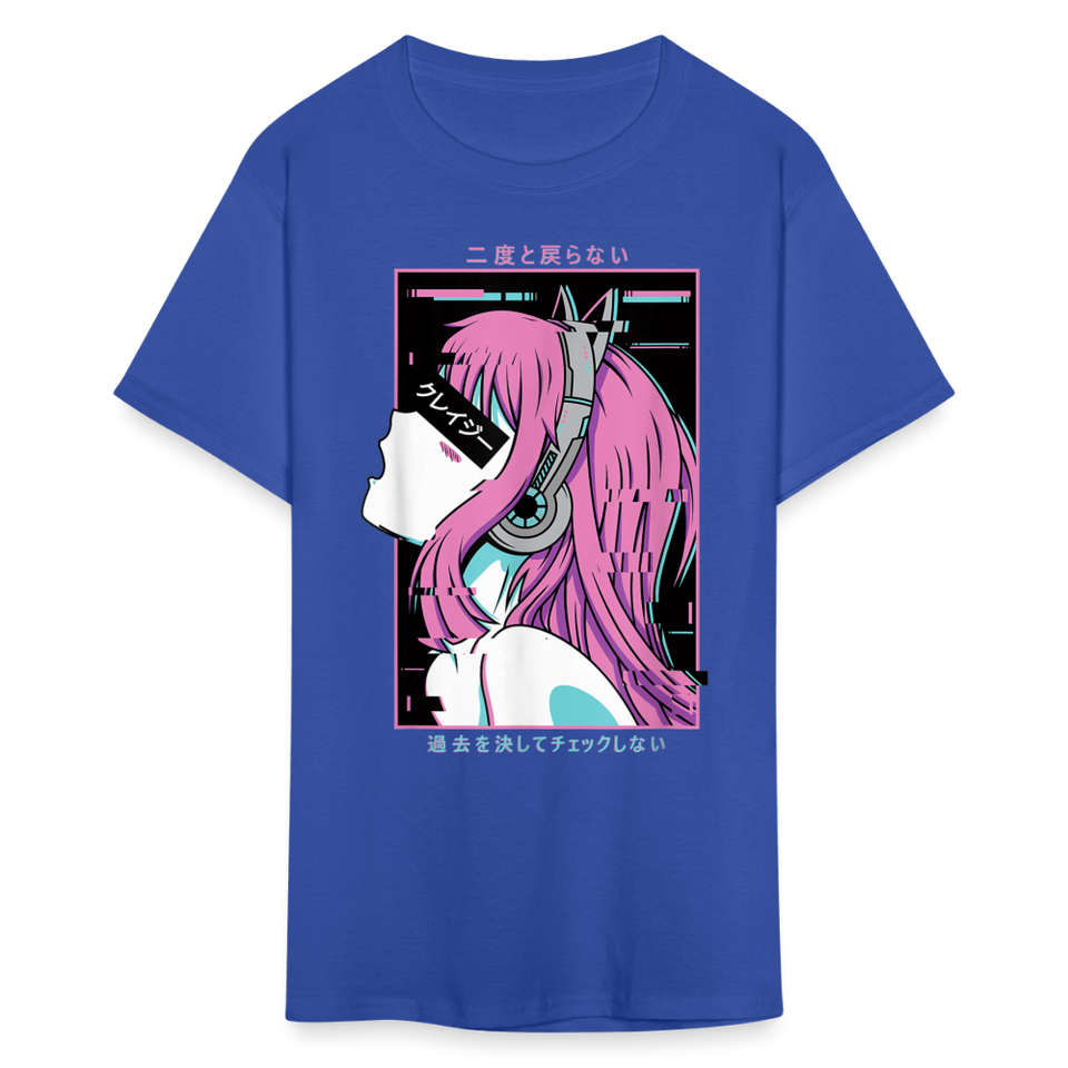Sexy Ecchi Girl shirt Vaporwave Crazy Waifu Lewd Anime Girl T-Shirt Size S-6XL - royal blue