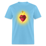 The Sacred Heart of Jesus Christ Shirt Religious Catholic T-shirt Size S-6XL - aquatic blue