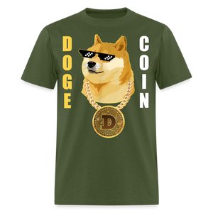 Dogecoin T Shirt Tee Wallstreetbets Doge Coin Crypto Bitcoin T-Shirt Size S-6XL - military green