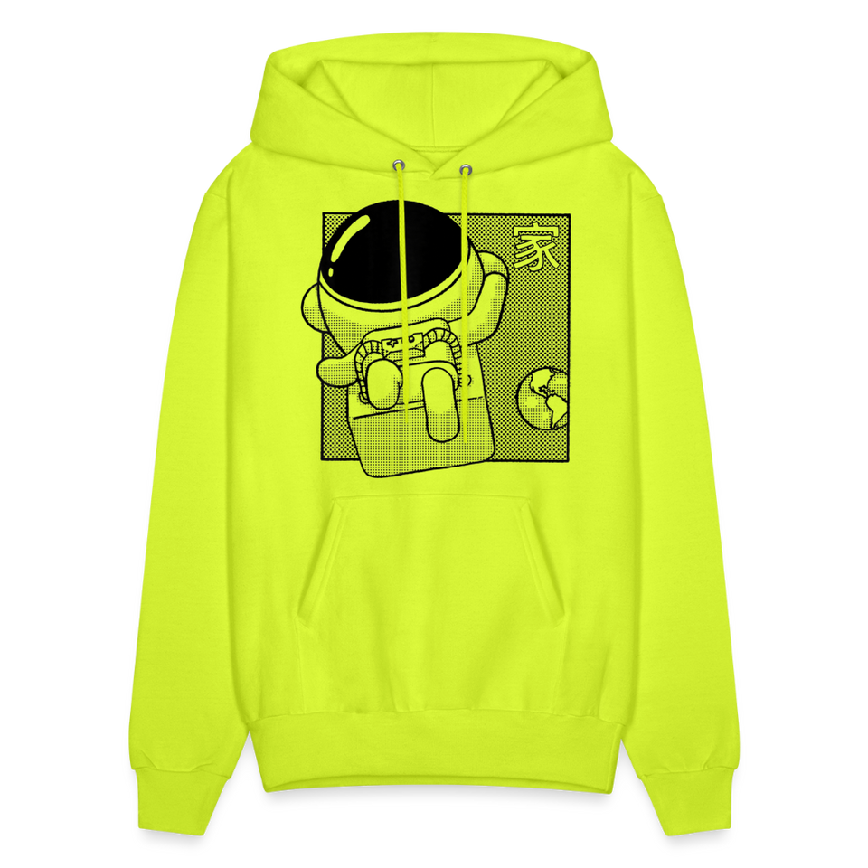 Space Astronaut to the moon outerspace Anime Earth Hoodie - safety green