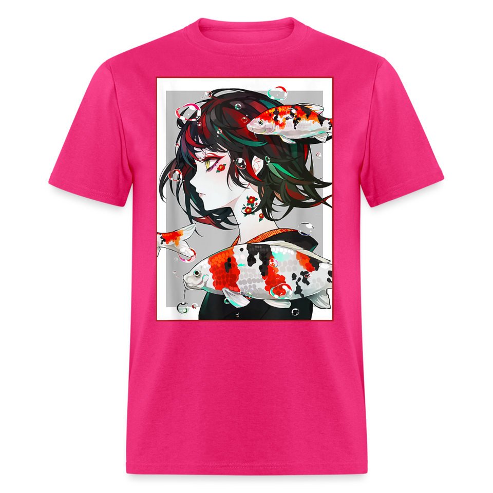 Anime Girl Cute Japanese Aesthetic shirt Anime Tee Otaku Fish Waifu Gift T-Shirt - fuchsia
