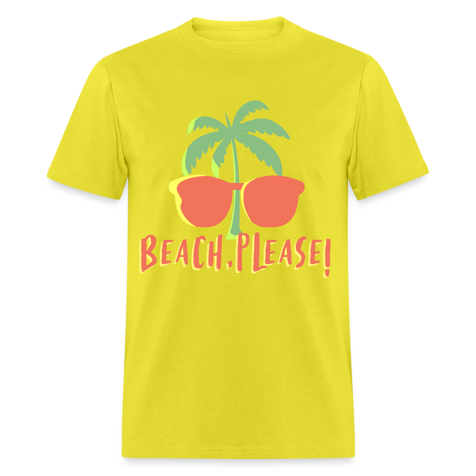 Beach Please shirt Funny Surf Surfer Surfing T-Shirt Size S-6XL - yellow