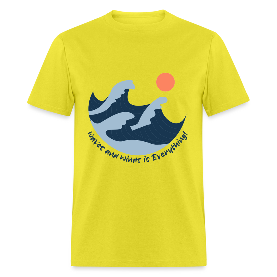 Waves and Winds is Everything shirt Ocean Beach Lover Surfing T-Shirt Size S-6XL - yellow