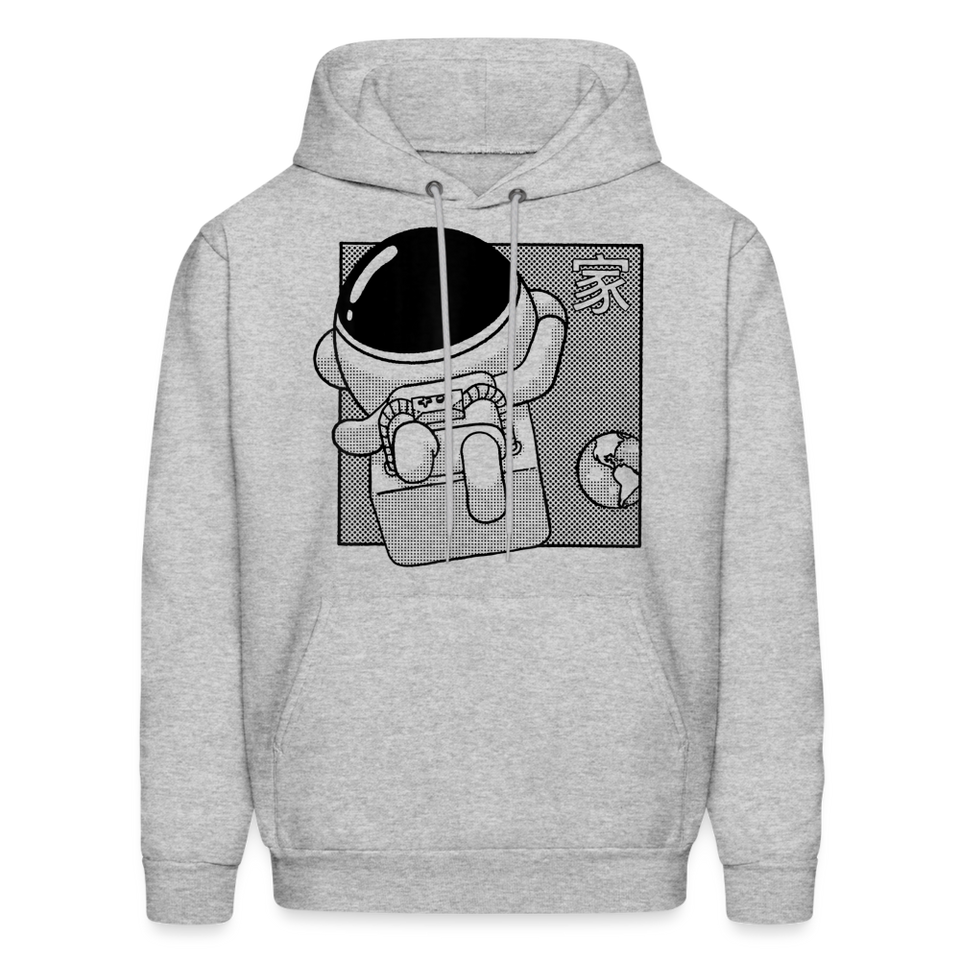 Space Astronaut to the moon outerspace Anime Earth Hoodie - heather gray