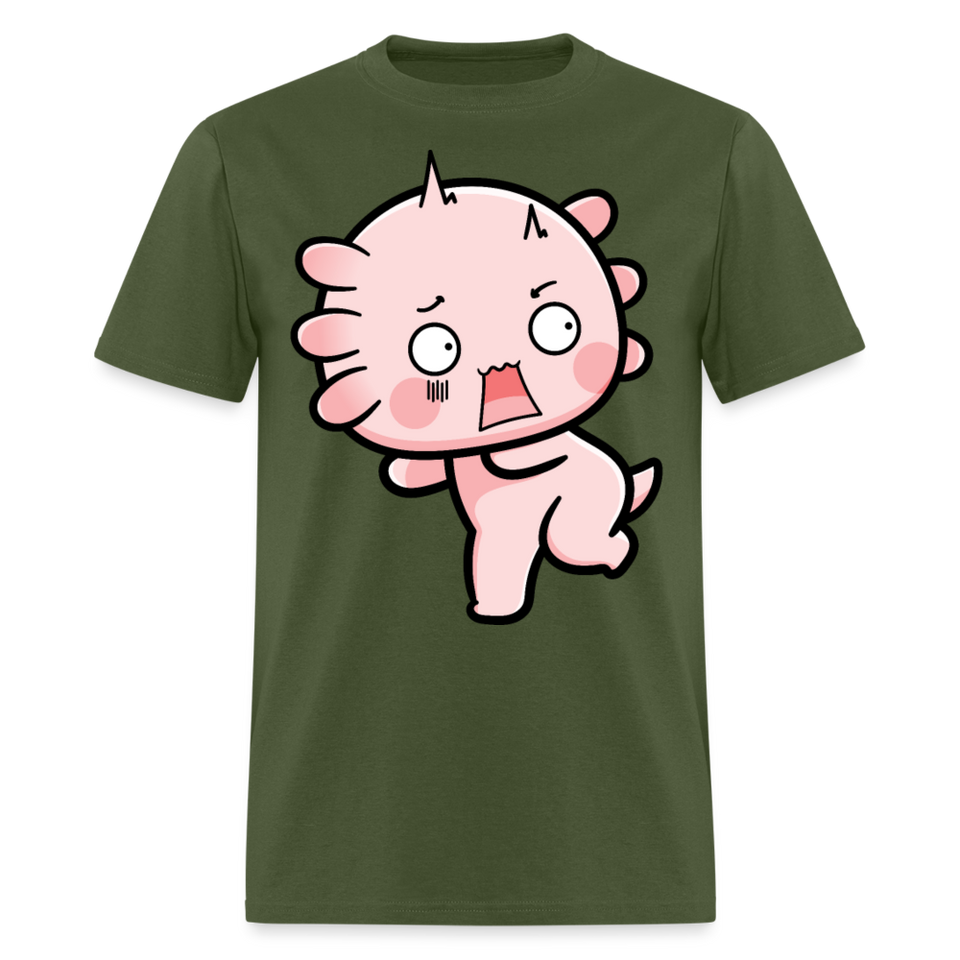 Cute Axolotl Lover Shirt Kawaii Pastel Goth Japan Anime Comic Lovely T-Shirt - military green