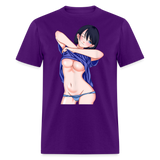Manga Anime Waifu Japanese sexy Girl Ahegao Cosplay Hentai Ecchi T-Shirt - purple