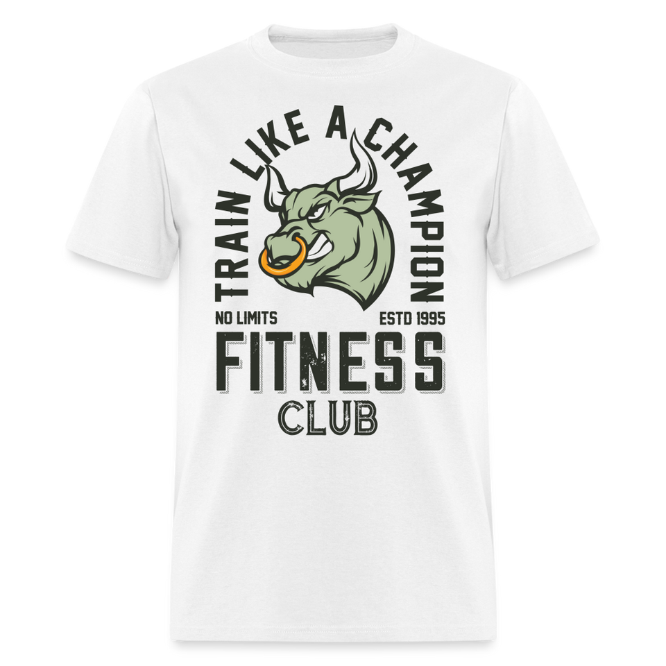 Train like a champion shirt Motivational Gym Fitness T-Shirt size S-6XL - white