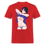 Manga Anime Waifu Japanese sexy Girl Ahegao Cosplay Hentai Ecchi T-Shirt - red