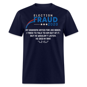 Fraud of 2020 shirt - Election Voter Fraud Biden Trump Funny T-Shirt Size S-6XL - navy