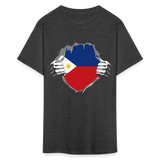 Philippines Flag shirt Filipino T-Shirt Rips Open size S-6XL - heather black