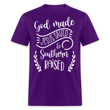 God made Jesus saved shirt Catholic Religious T-Shirt size S-6XL - purple