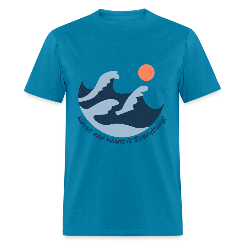 Waves and Winds is Everything shirt Ocean Beach Lover Surfing T-Shirt Size S-6XL - turquoise