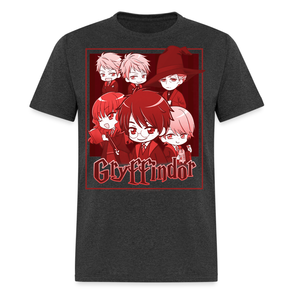 Chibi Gryffin of Gold shirt House Group Shot Anime Cute T-Shirt - heather black