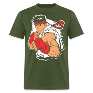 Classic Arcade shirt Video Game Retro Gamer Kung Fu Fighter Martial Arts T-Shirt - military green