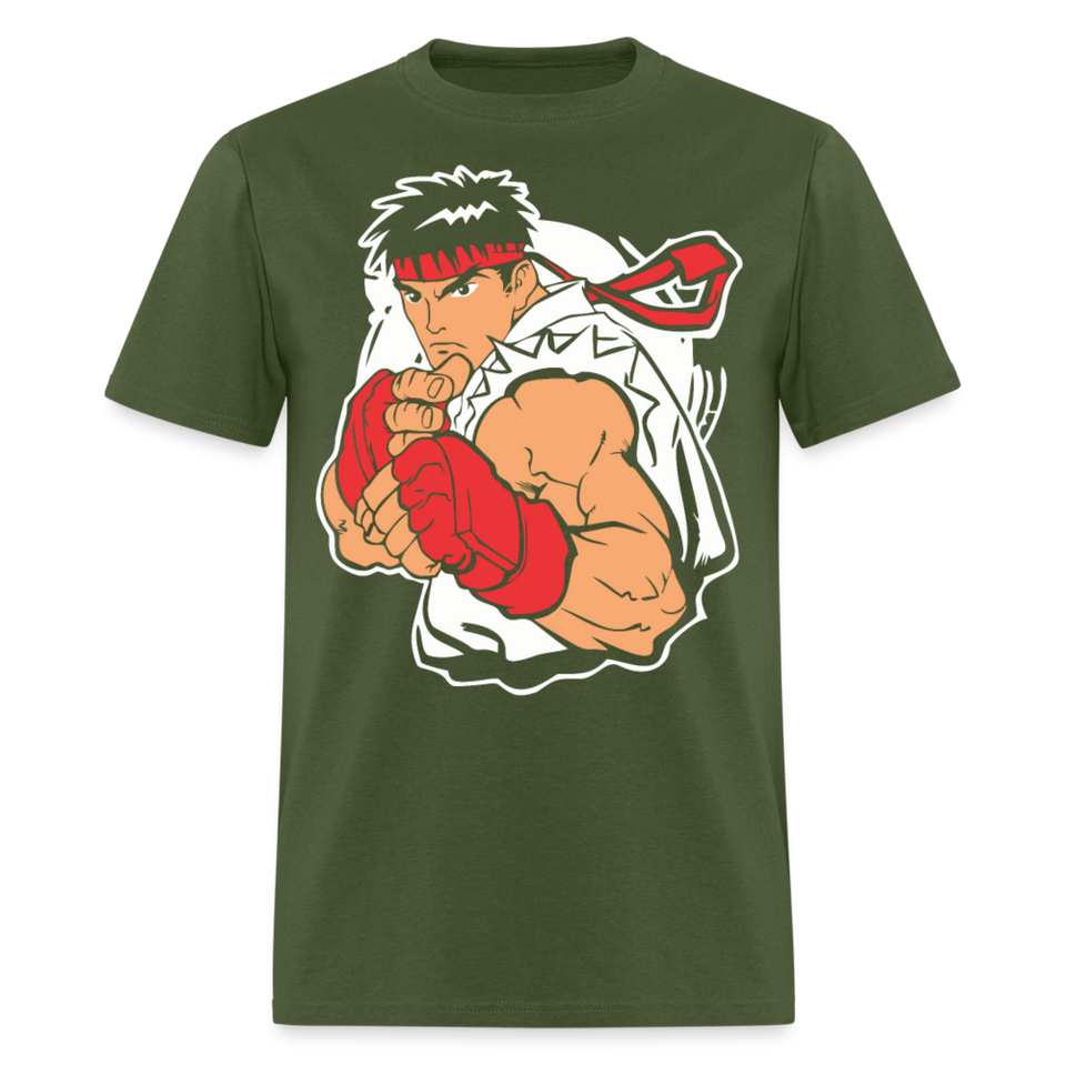 Classic Arcade shirt Video Game Retro Gamer Kung Fu Fighter Martial Arts T-Shirt - military green
