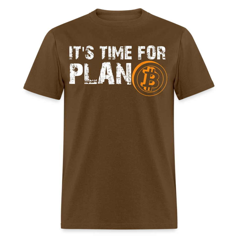 Bitcoin its time for plan B shirt Crypto Currency Traders T-Shirt Size S-6XL - brown