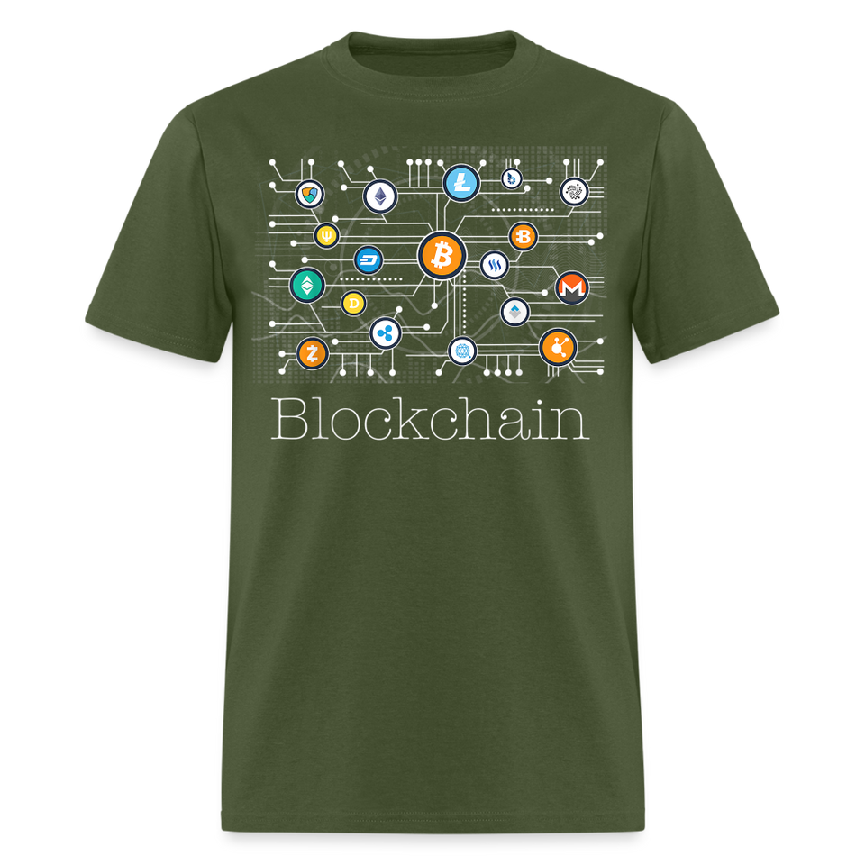 Bitcoin Blockchain shirt BTC ETH LTC XMR Altcoin Hodlers Crypto T-Shirt S-6XL - military green
