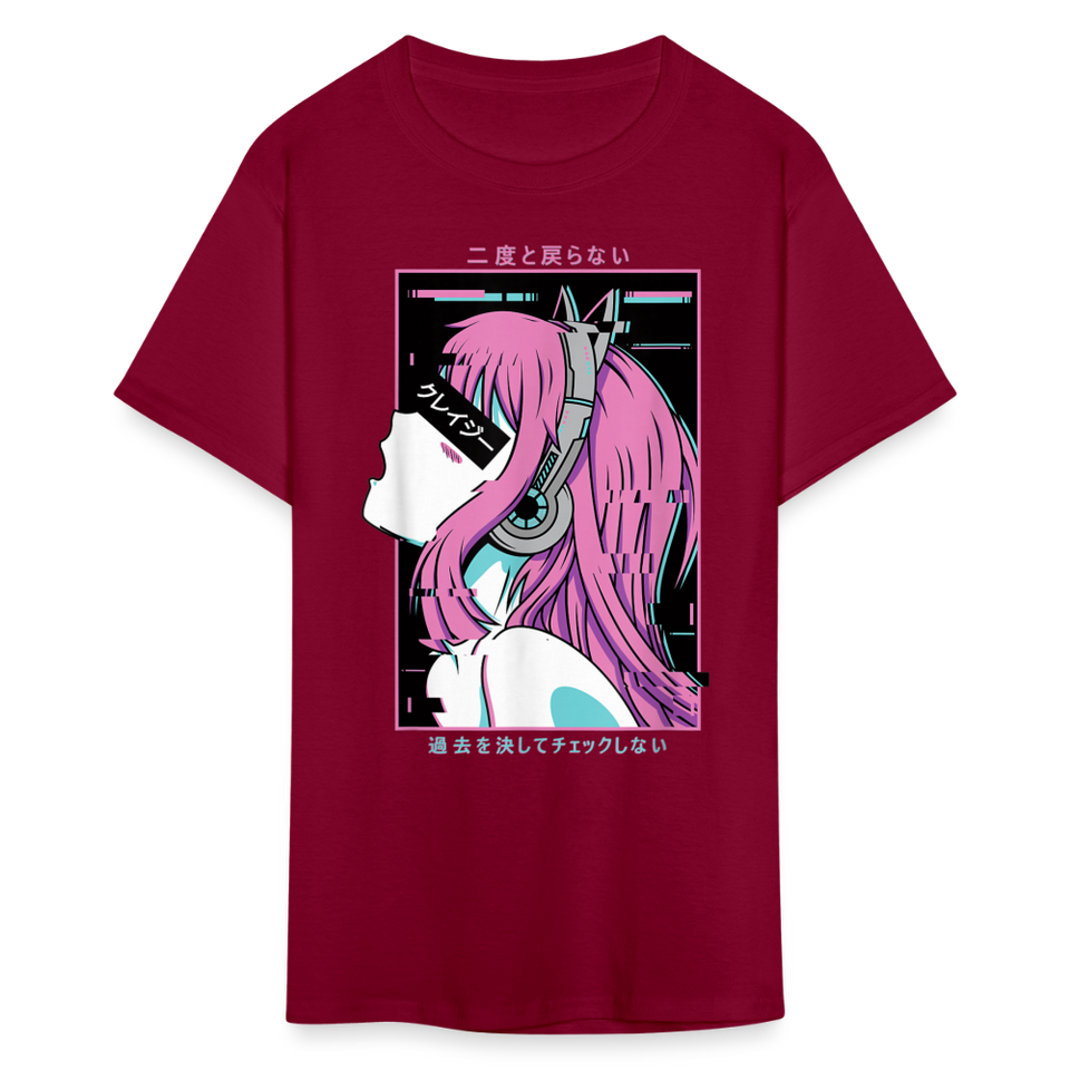 Sexy Ecchi Girl shirt Vaporwave Crazy Waifu Lewd Anime Girl T-Shirt Size S-6XL - burgundy