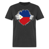 Philippines Flag shirt Filipino T-Shirt Rips Open size S-6XL - heather black