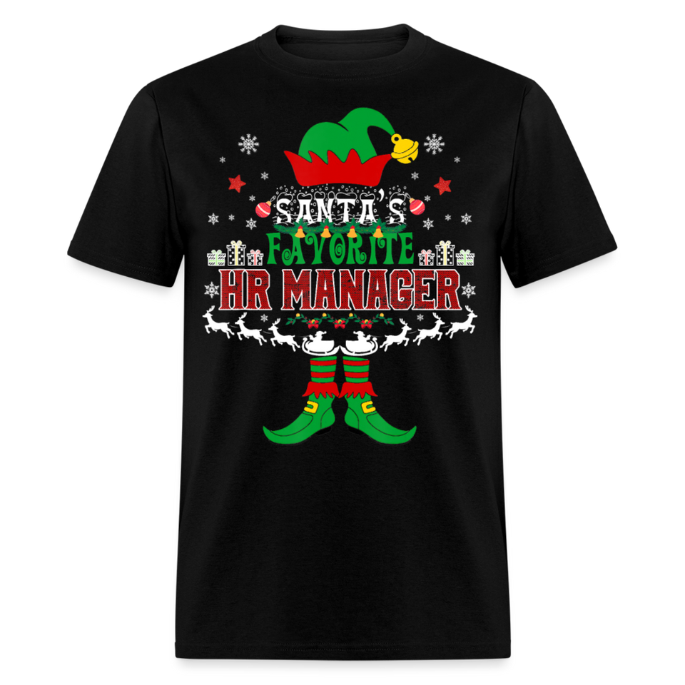 Santa's Favorite HR Manager Elf shirt Christmas human resources T-Shirt - black