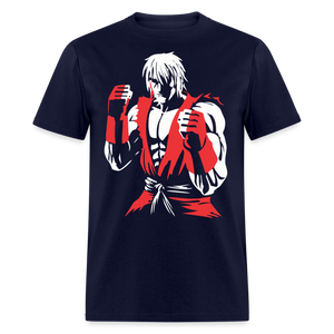 Classic Arcade shirt Video Game Retro Gamer Kung Fu Fighter Martial Arts T-Shirt - navy