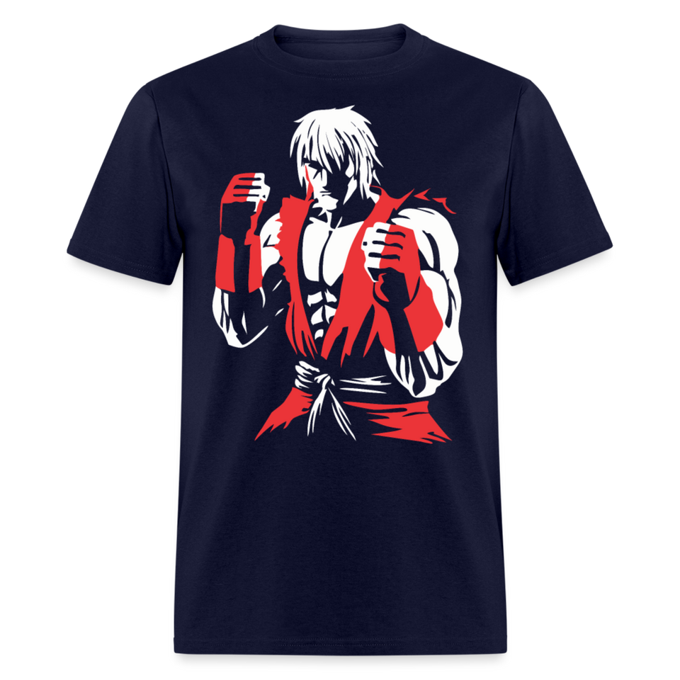 Classic Arcade shirt Video Game Retro Gamer Kung Fu Fighter Martial Arts T-Shirt - navy