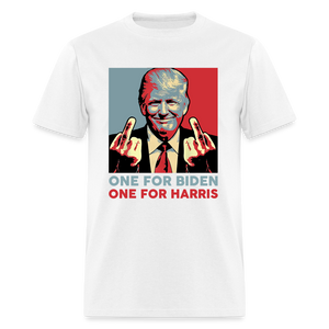 One for Biden One for Harris shirt Funny Trump Middle Finger Anti-Biden T-shirt - white