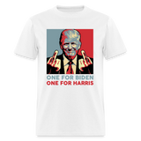 One for Biden One for Harris shirt Funny Trump Middle Finger Anti-Biden T-shirt - white