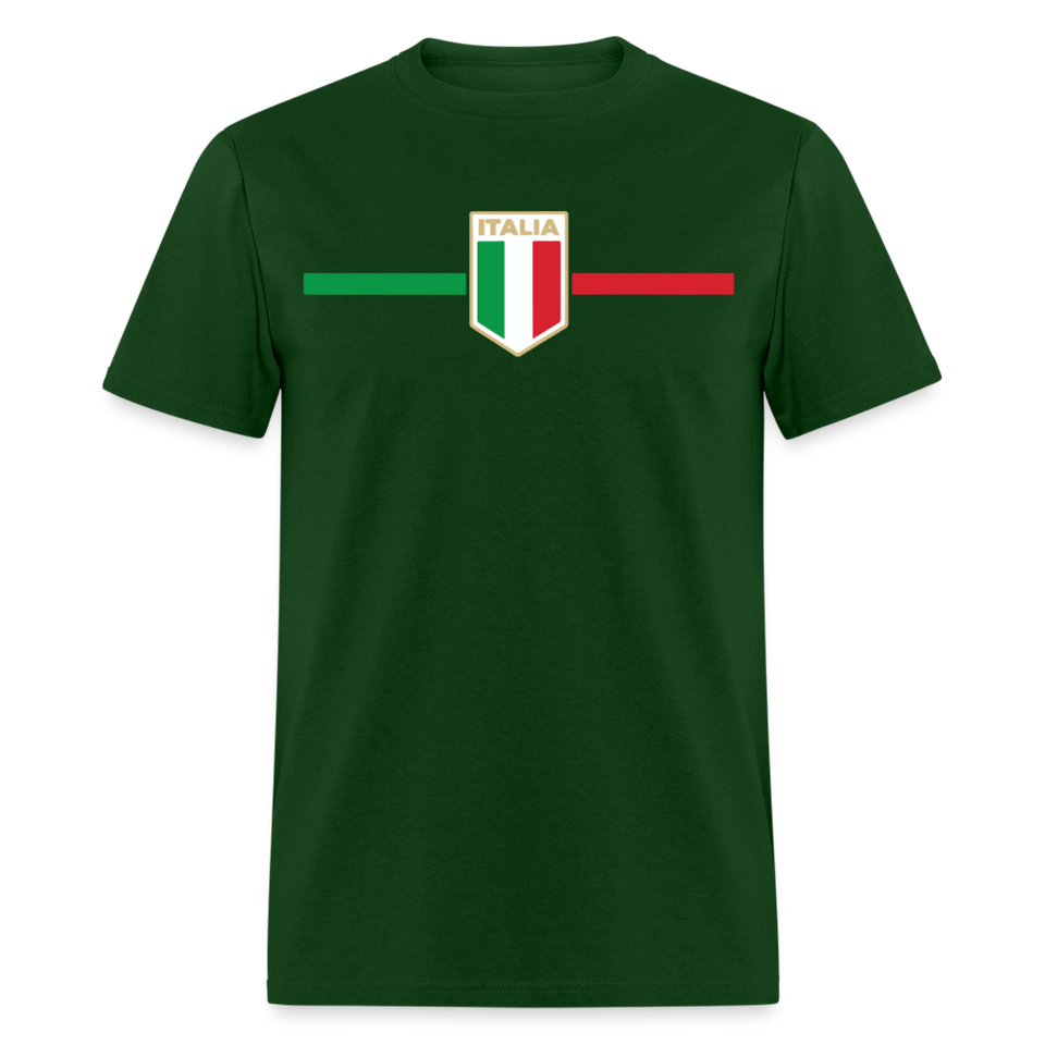 Italia Pride Italian Roots Themed Gift Italy Flag Theme T-Shirt - forest green