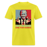 One for Biden One for Harris shirt Funny Trump Middle Finger Anti-Biden T-shirt - yellow