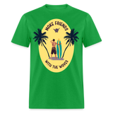 Make Friends with the Waves shirt Beach Surfing Lover T-Shirt Size S-6XL - bright green
