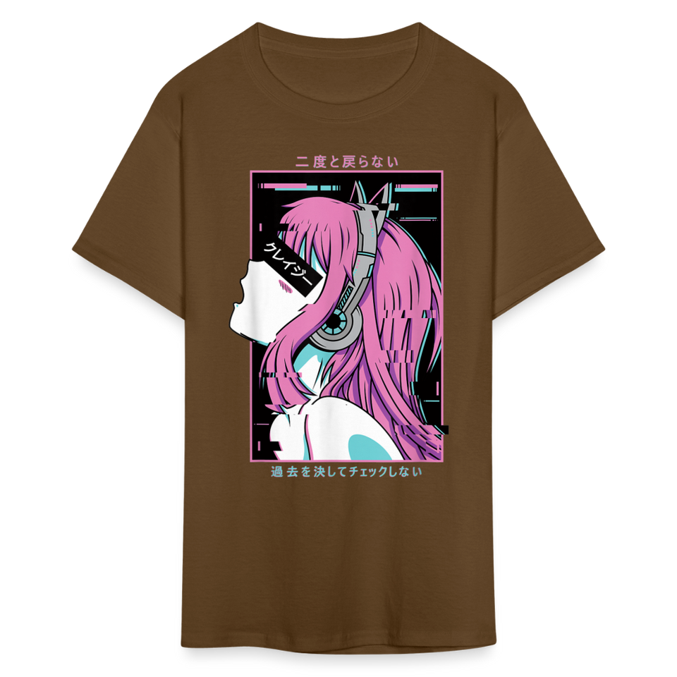 Sexy Ecchi Girl shirt Vaporwave Crazy Waifu Lewd Anime Girl T-Shirt Size S-6XL - brown