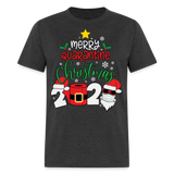 Merry Quarantine Christmas 2024 shirt Santa with face mask T-Shirt size S-6XL - heather black
