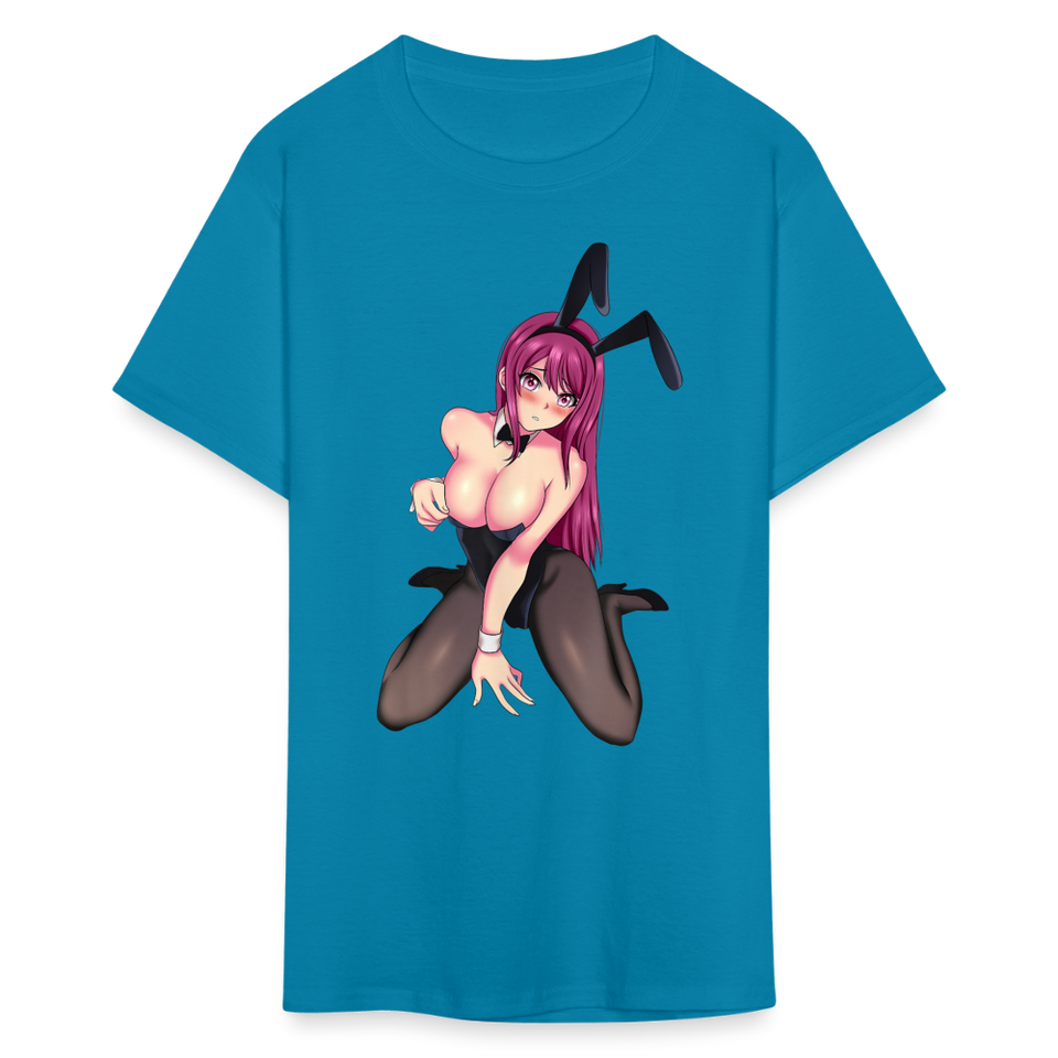 Perfect Pretty Playgirl Anime shirt Bunny Sexy Girl Ahegao Hentai Ecchi T-Shirt - turquoise